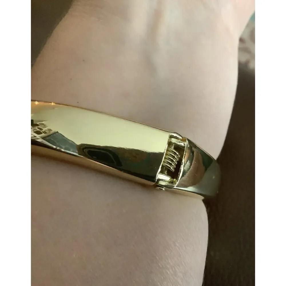 Natasha Gold Chunky Molten Bypass Bracelet Sculptural Cuff Pave Boho Teardrop CZ